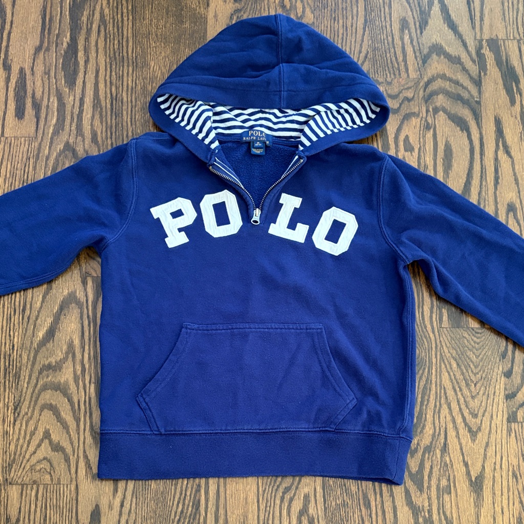 Polo Ralph Lauren Navy Blue Hoodie Sz M (10-12)